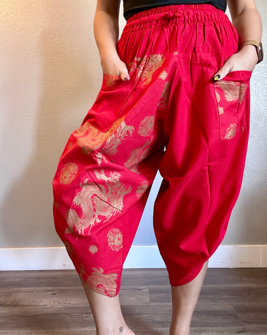 Unisex Cotton Shorts - Red Dragon