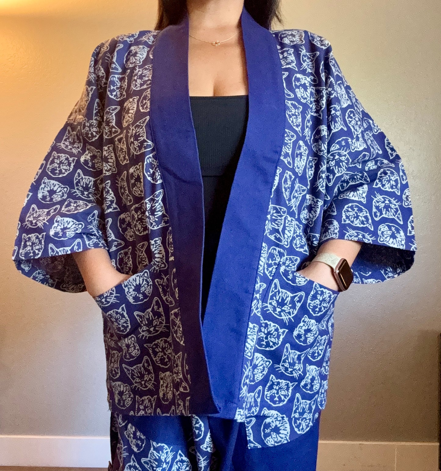 Unisex Cotton Kimono - Blue Sassy Catty
