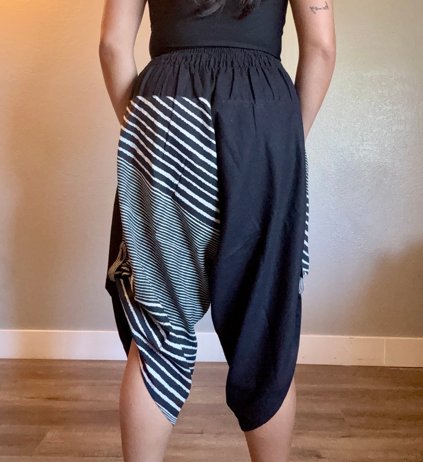 Unisex Cotton Shorts - Black Stripes