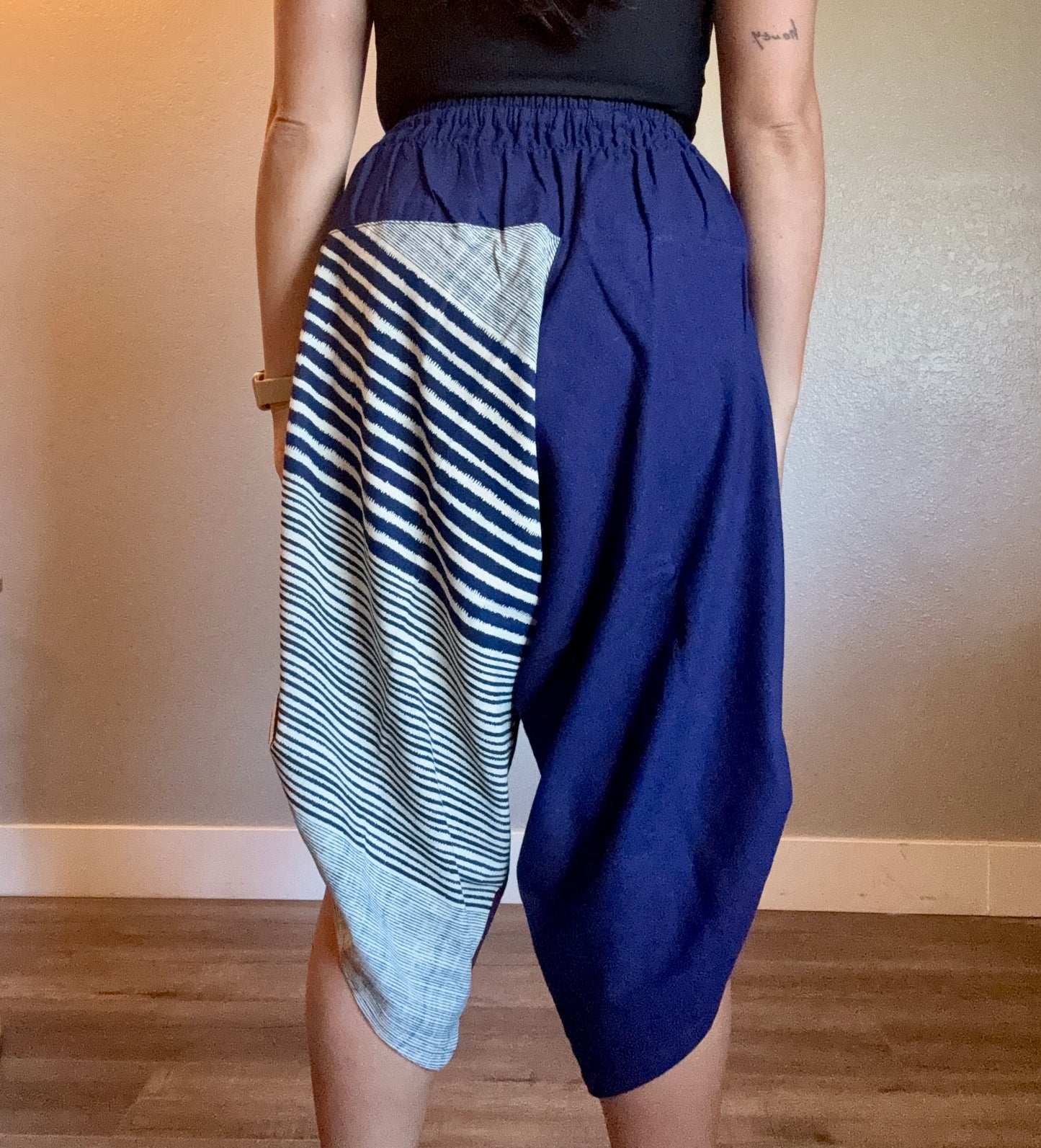 Unisex Cotton Shorts - Blue Stripes