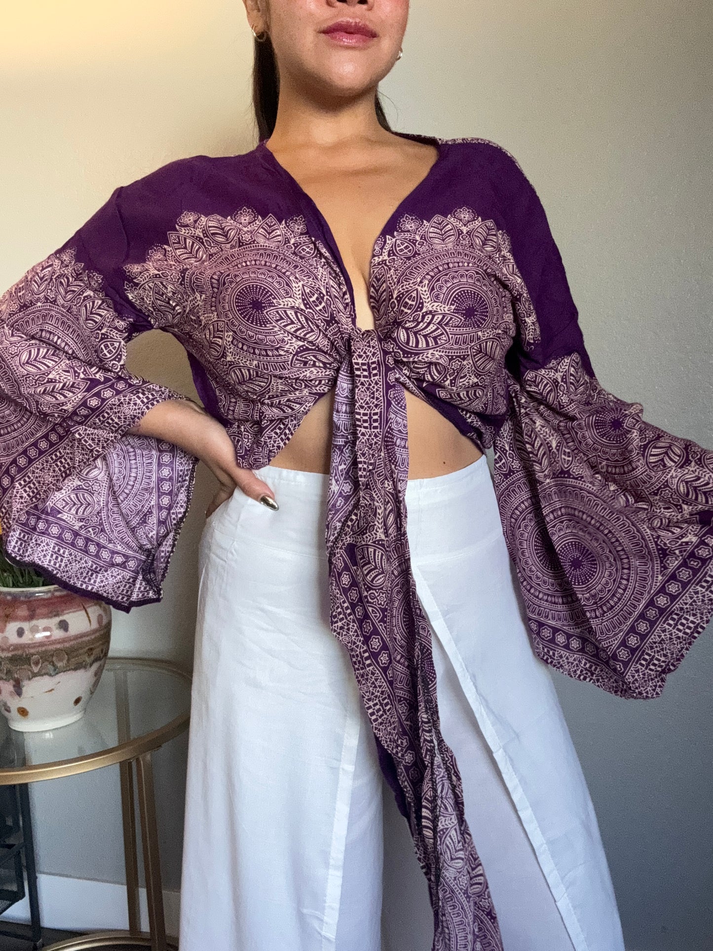 Purple Abundant Wrap Around Top