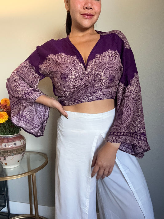 Purple Abundant Wrap Around Top