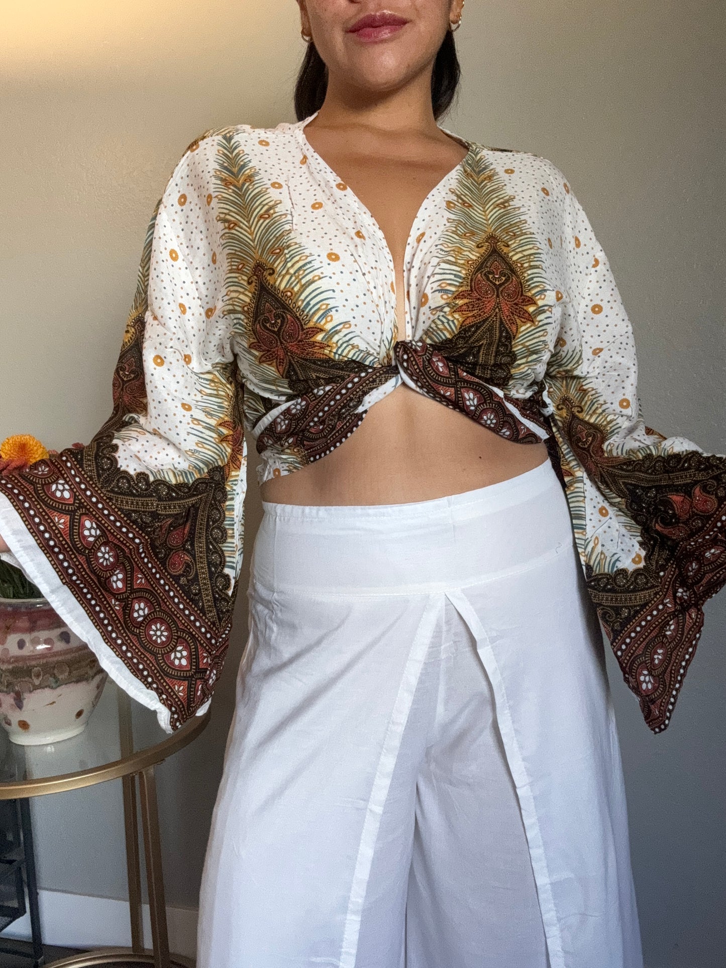 White Freedom Wrap Around Top