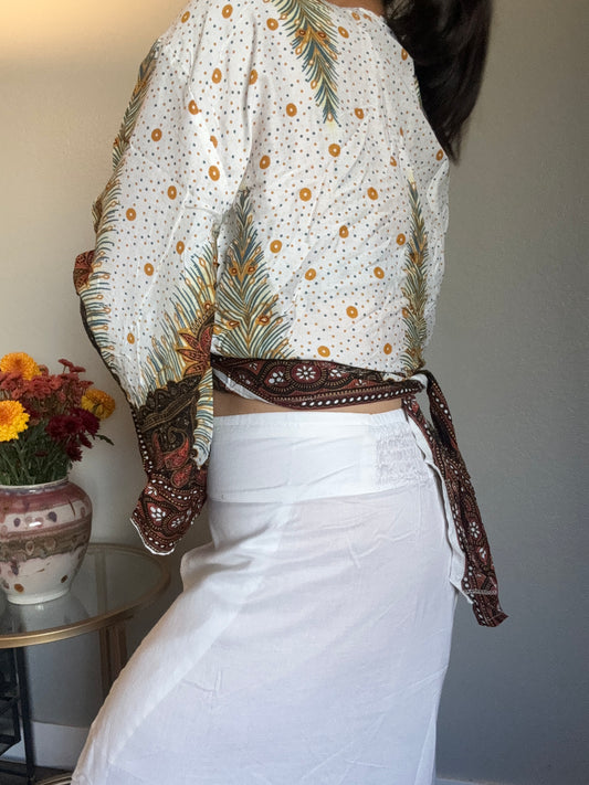 White Freedom Wrap Around Top