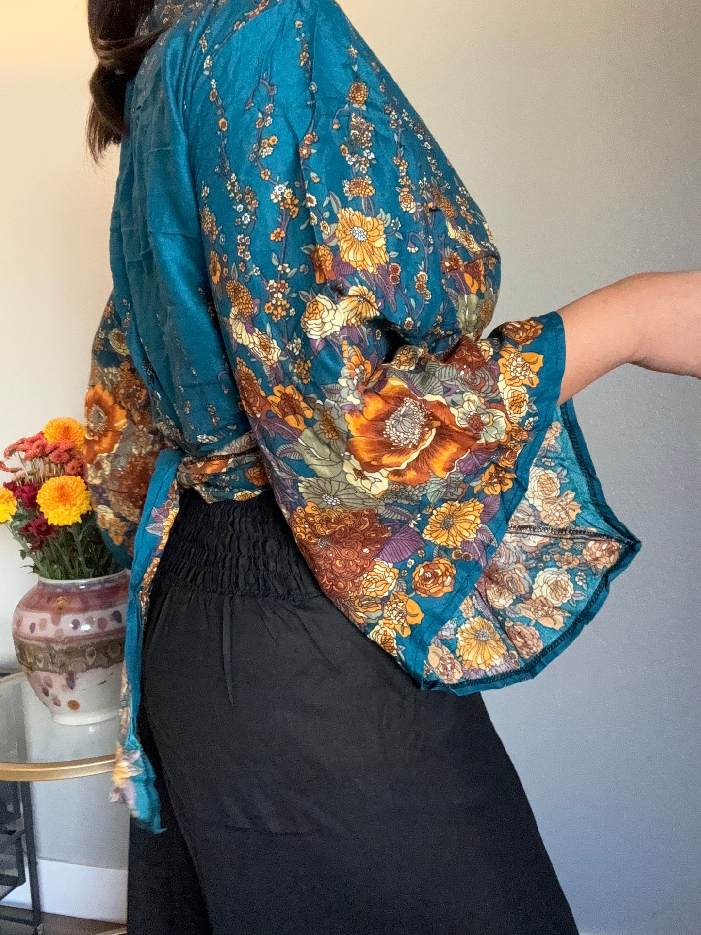 Teal Merry Wrap Around Top