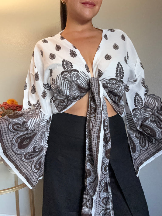 White Heavenly Wrap Around Top