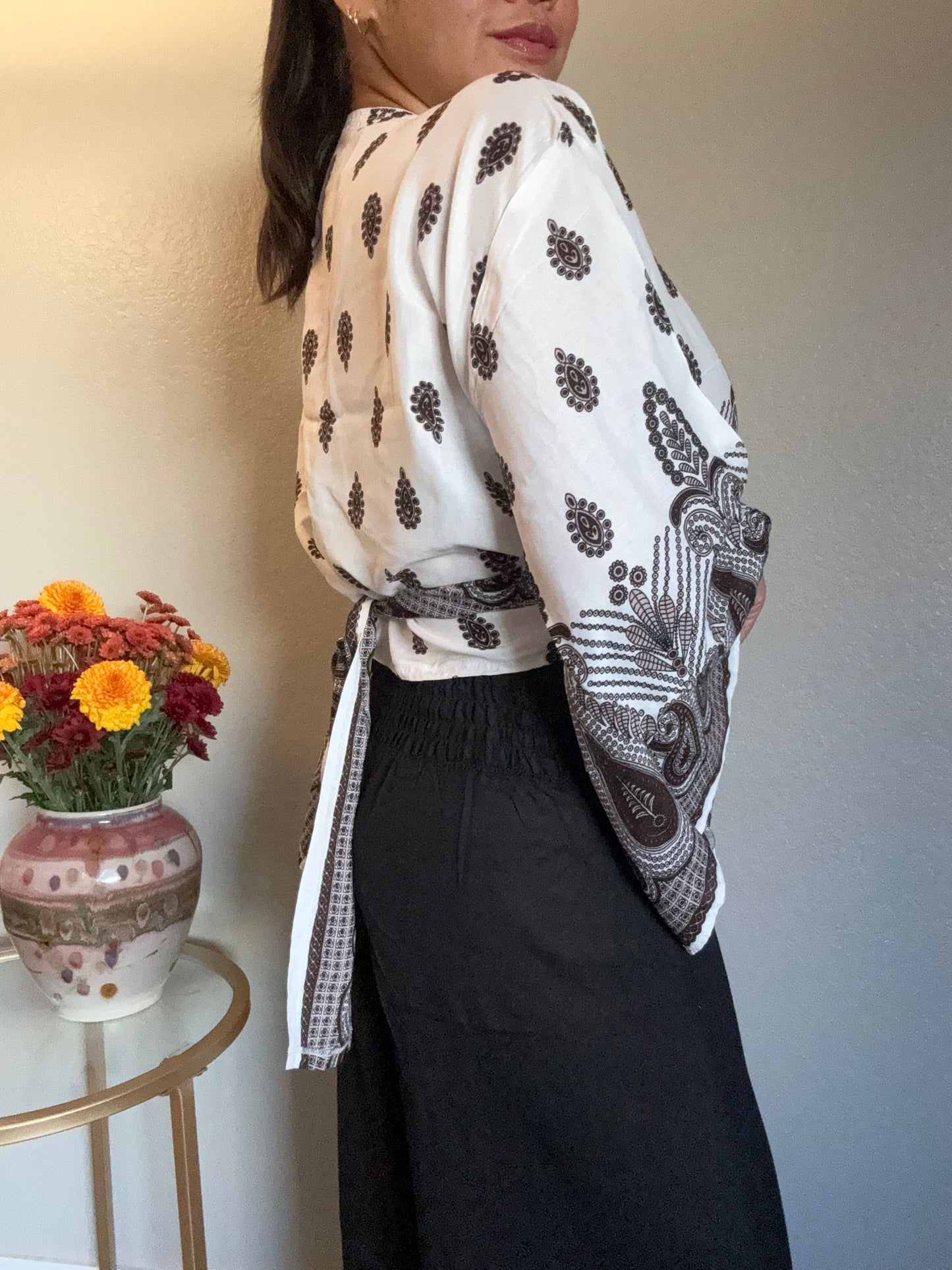 White Heavenly Wrap Around Top