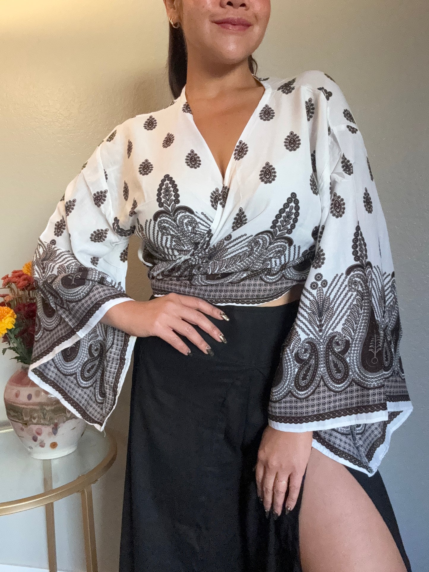 White Heavenly Wrap Around Top