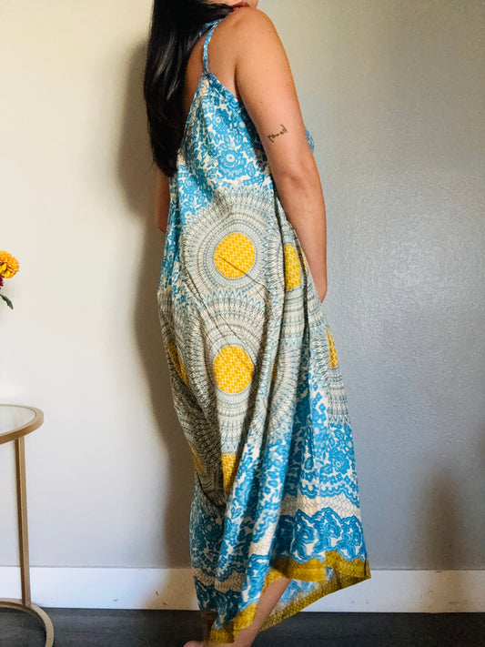 Blue Joy Romper with Pockets