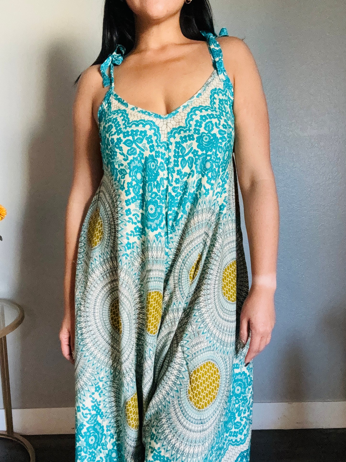 Mint Joy Romper with Pockets