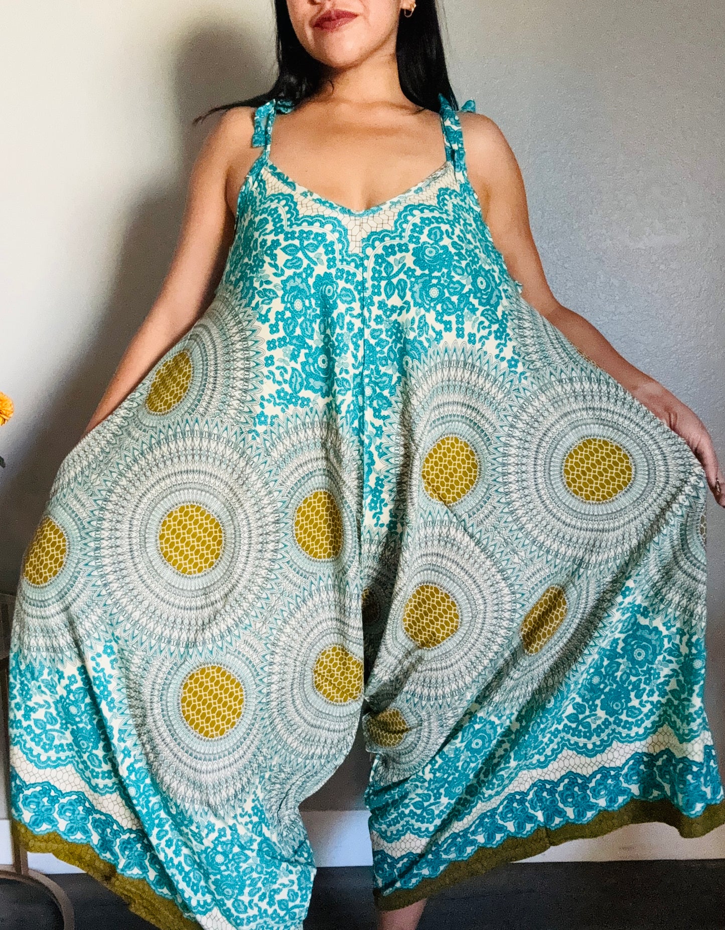 Mint Joy Romper with Pockets