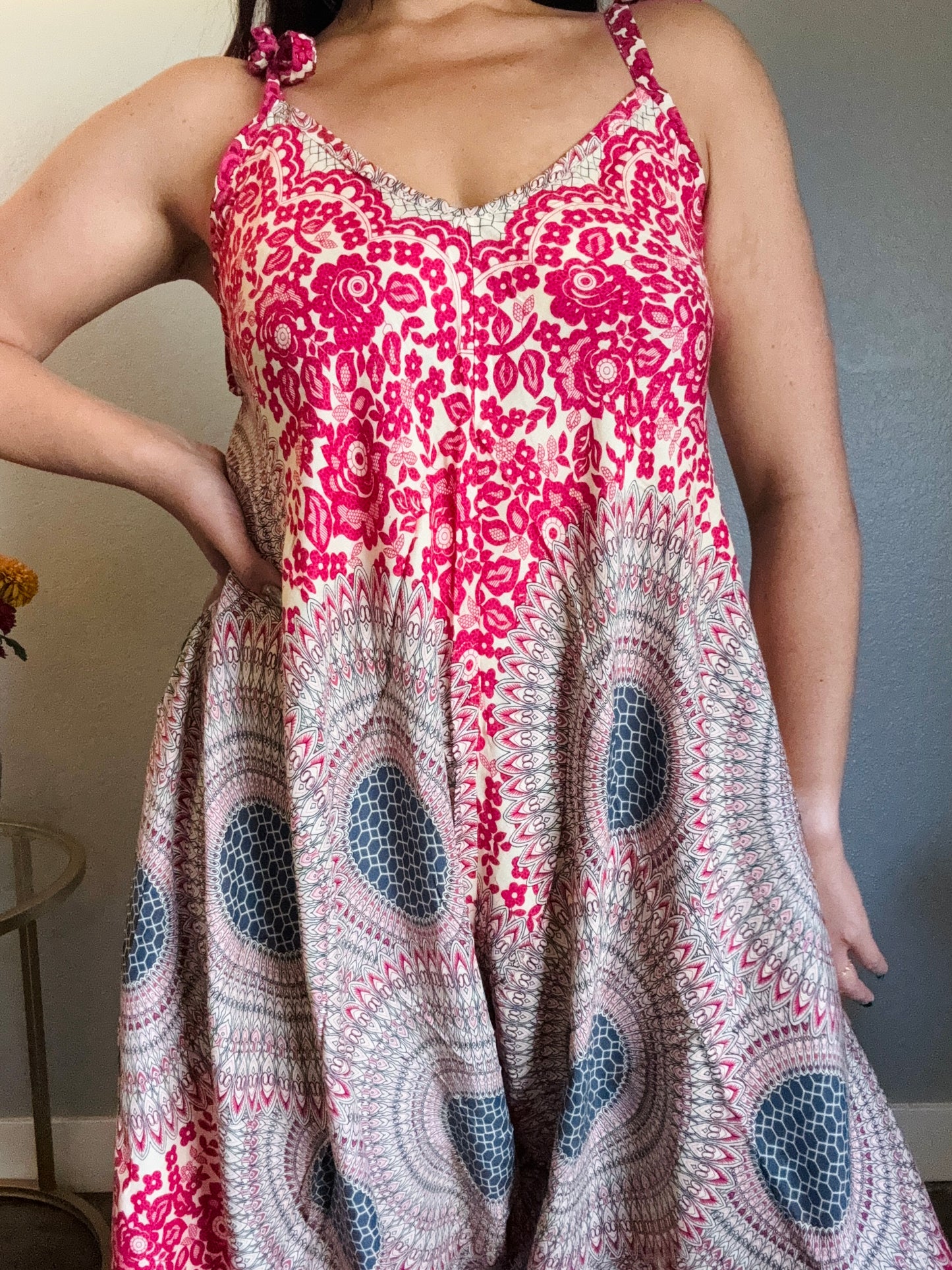 Pink Joy Romper with Pockets