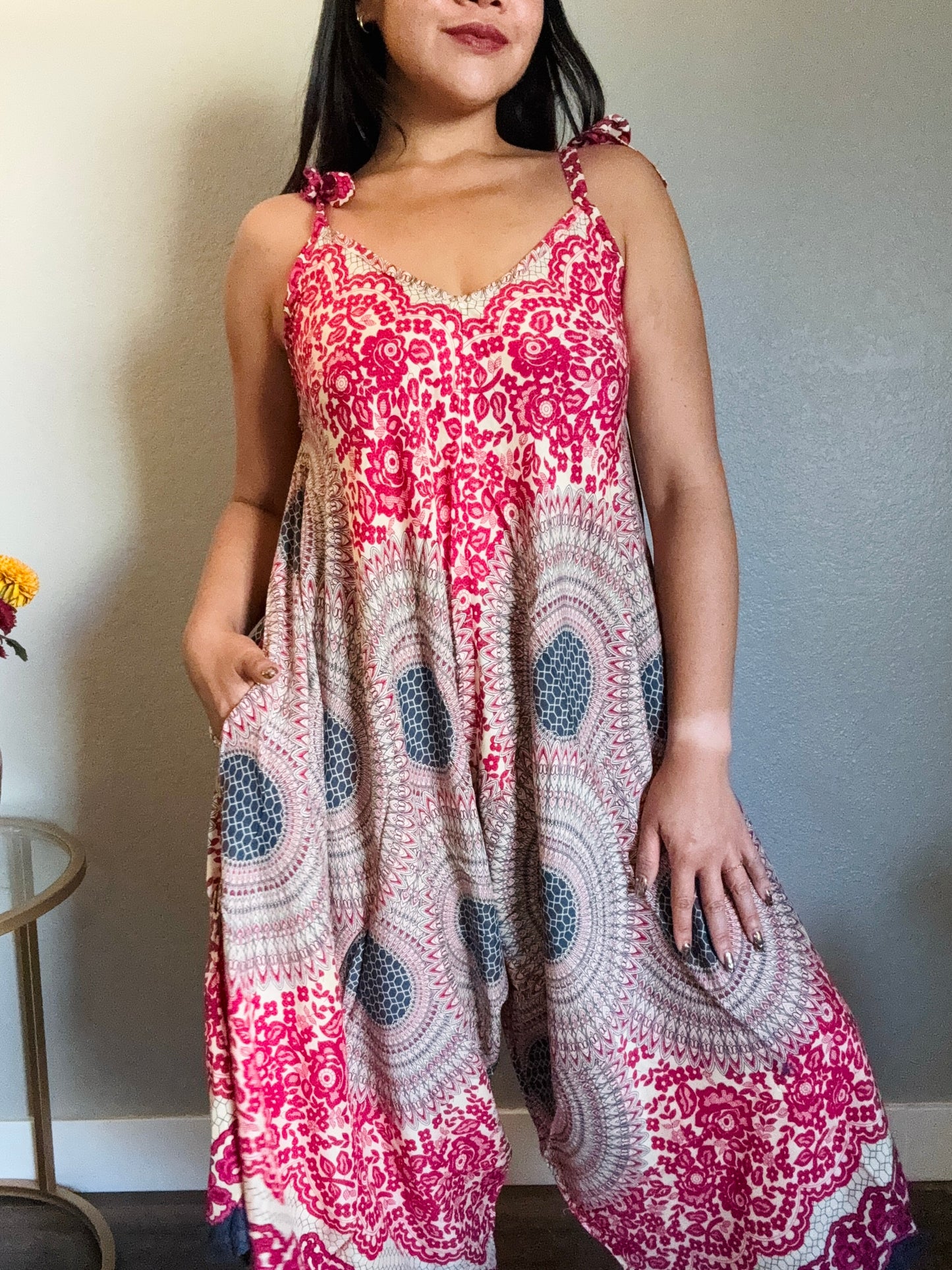 Pink Joy Romper with Pockets