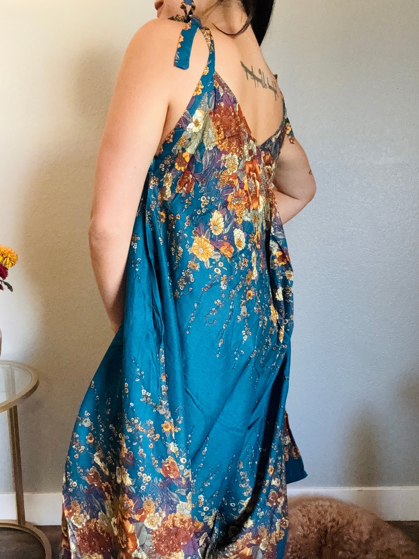 Teal Merry Romper with Pockets