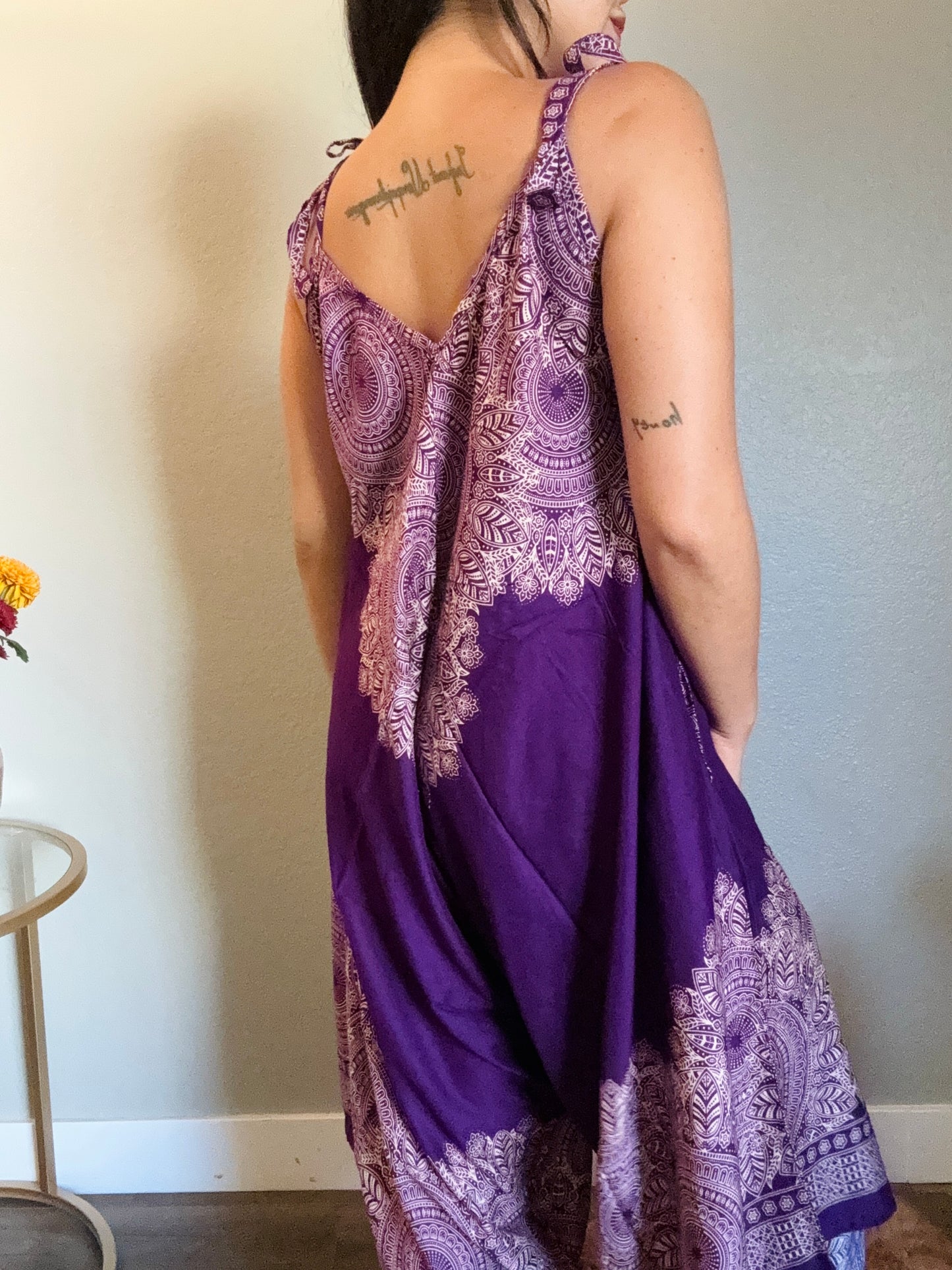 Purple Abundant Romper with Pockets