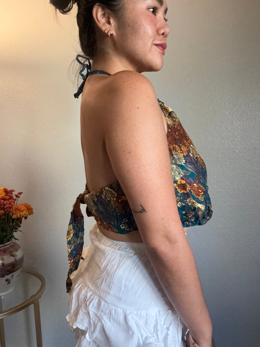 Teal Merry Halter Top