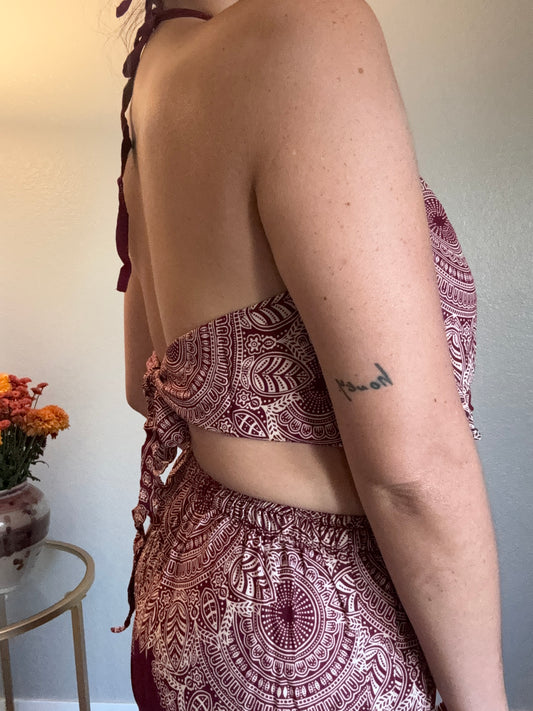 Maroon Abundant Halter Top