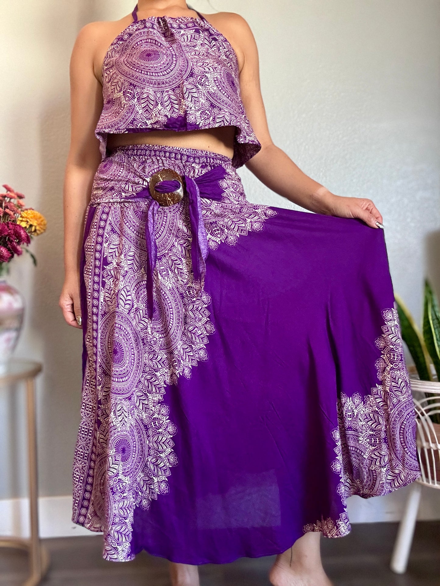Purple Abundant Skirt / Dress with Coconut Shell