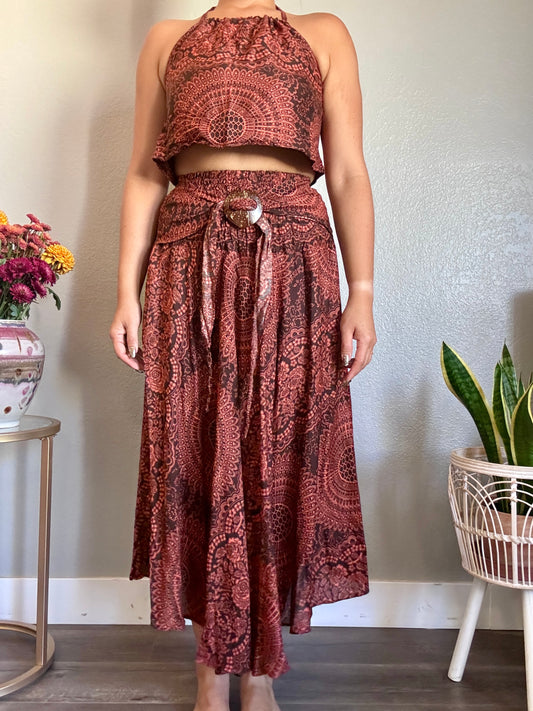 Brown Hearty Skirt / Dress with Coconut Shell
