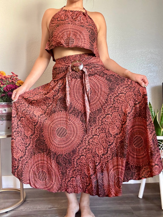 Brown Hearty Skirt / Dress with Coconut Shell