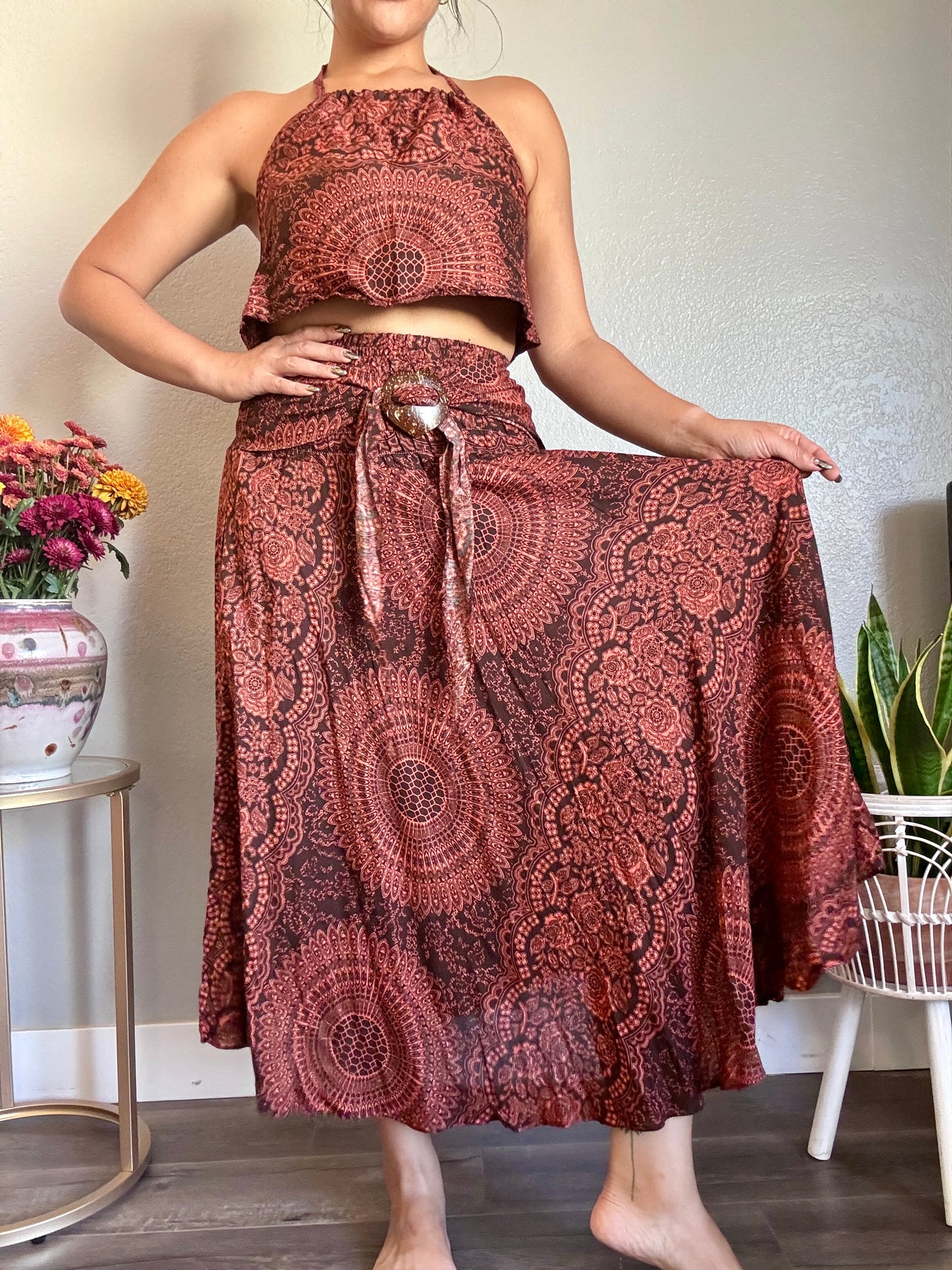Brown Hearty Skirt / Dress with Coconut Shell
