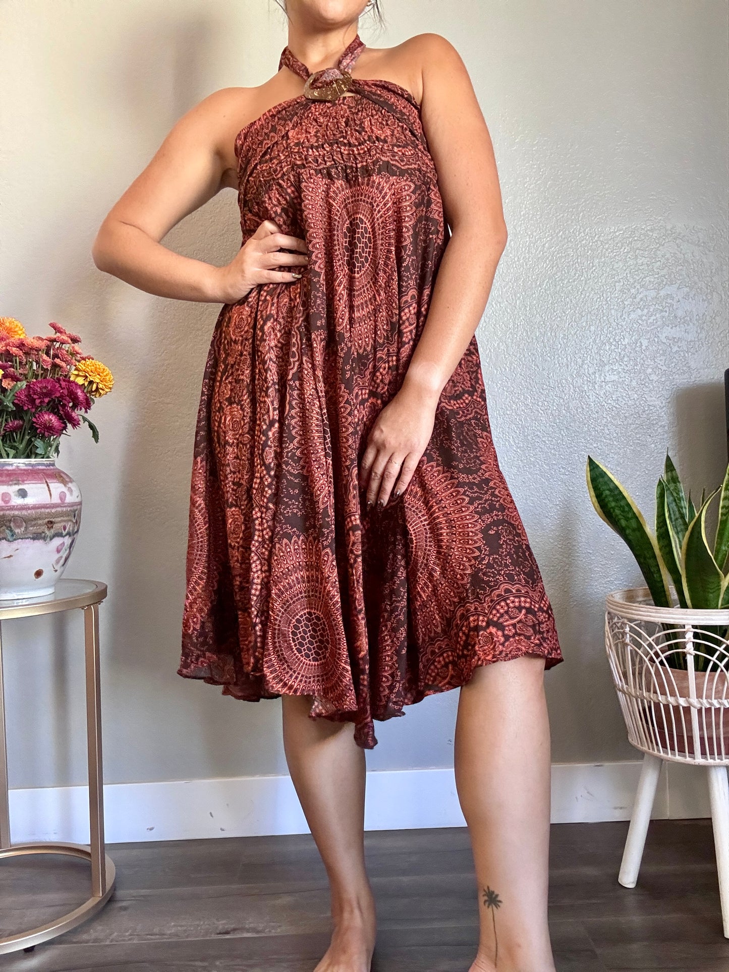 Brown Hearty Skirt / Dress with Coconut Shell