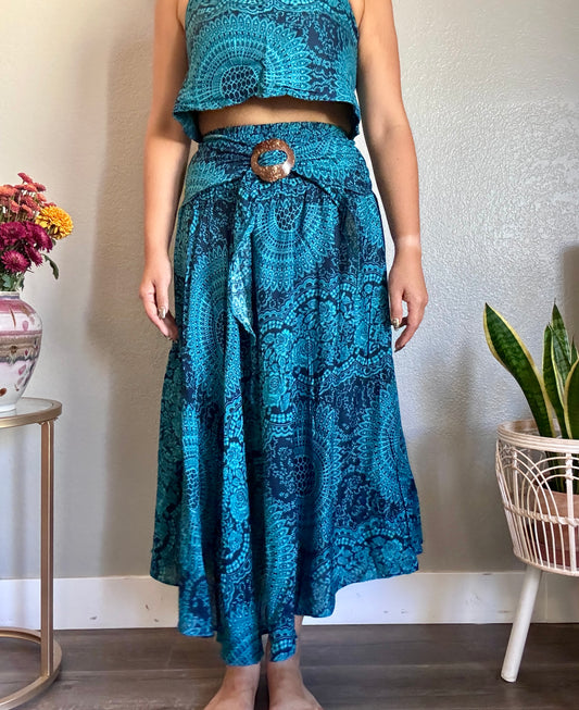 Blue Hearty Skirt / Dress with Coconut Shell