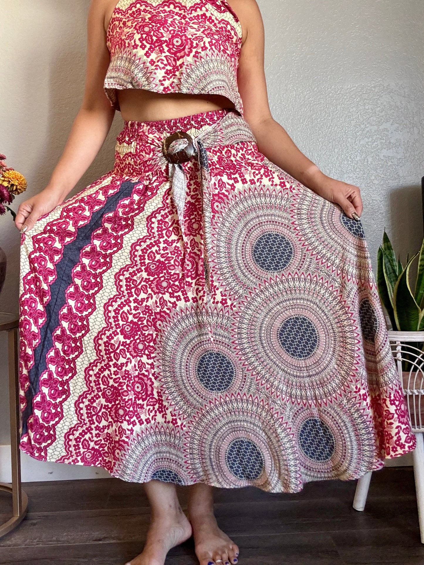 Pink Joy Skirt / Dress with Coconut Shell