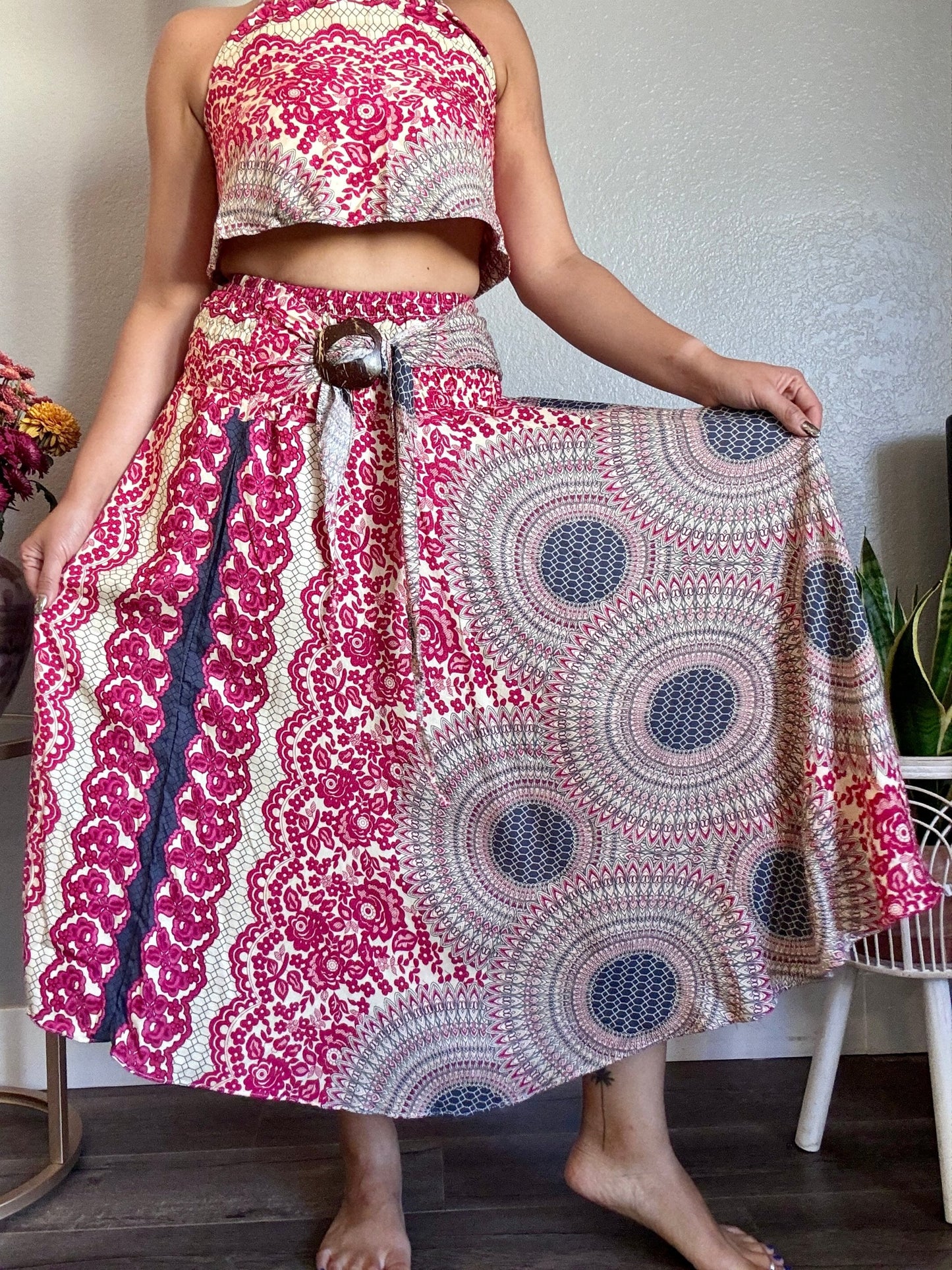 Pink Joy Skirt / Dress with Coconut Shell