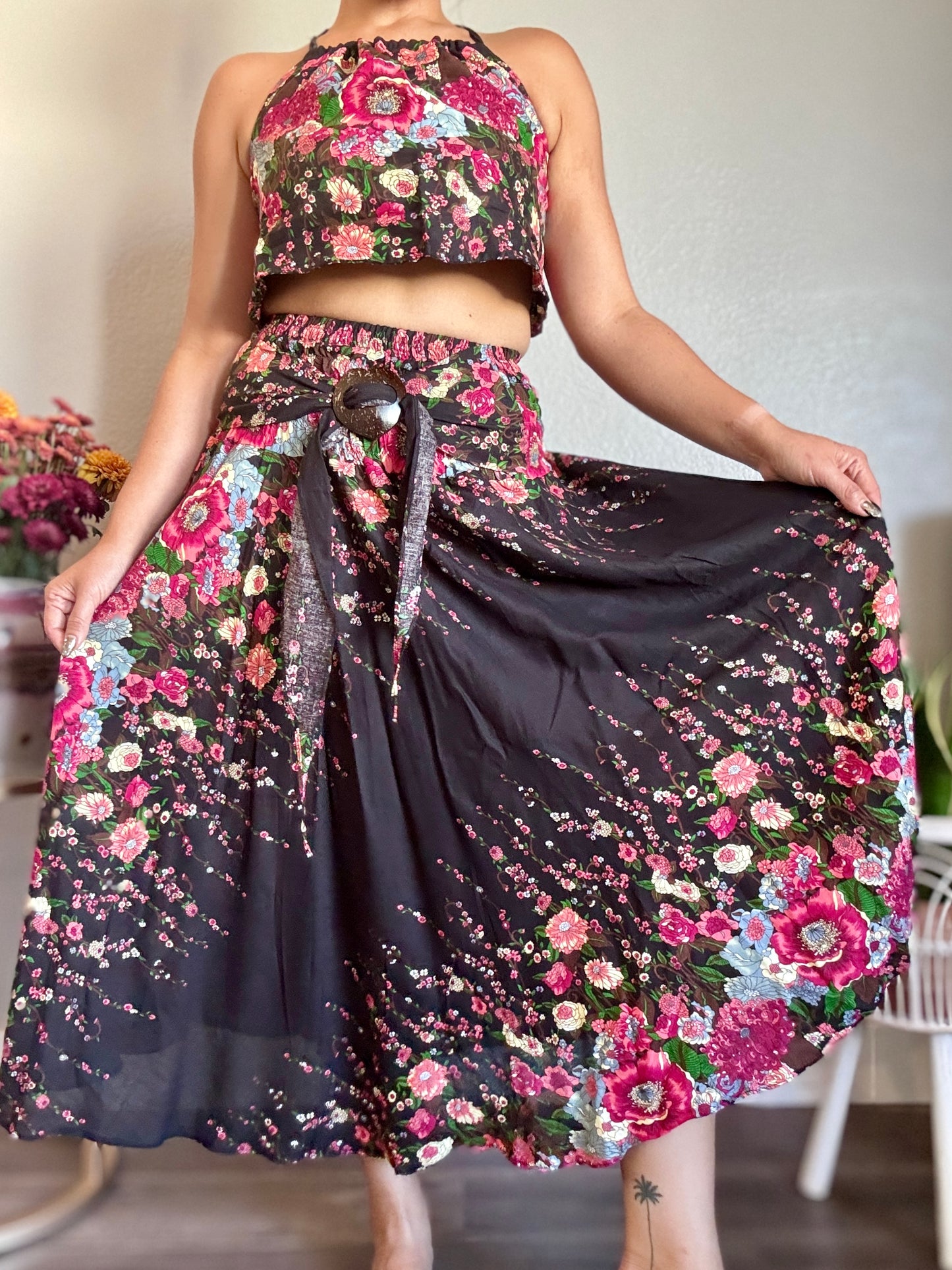 Black Merry Skirt / Dress with Coconut Shell