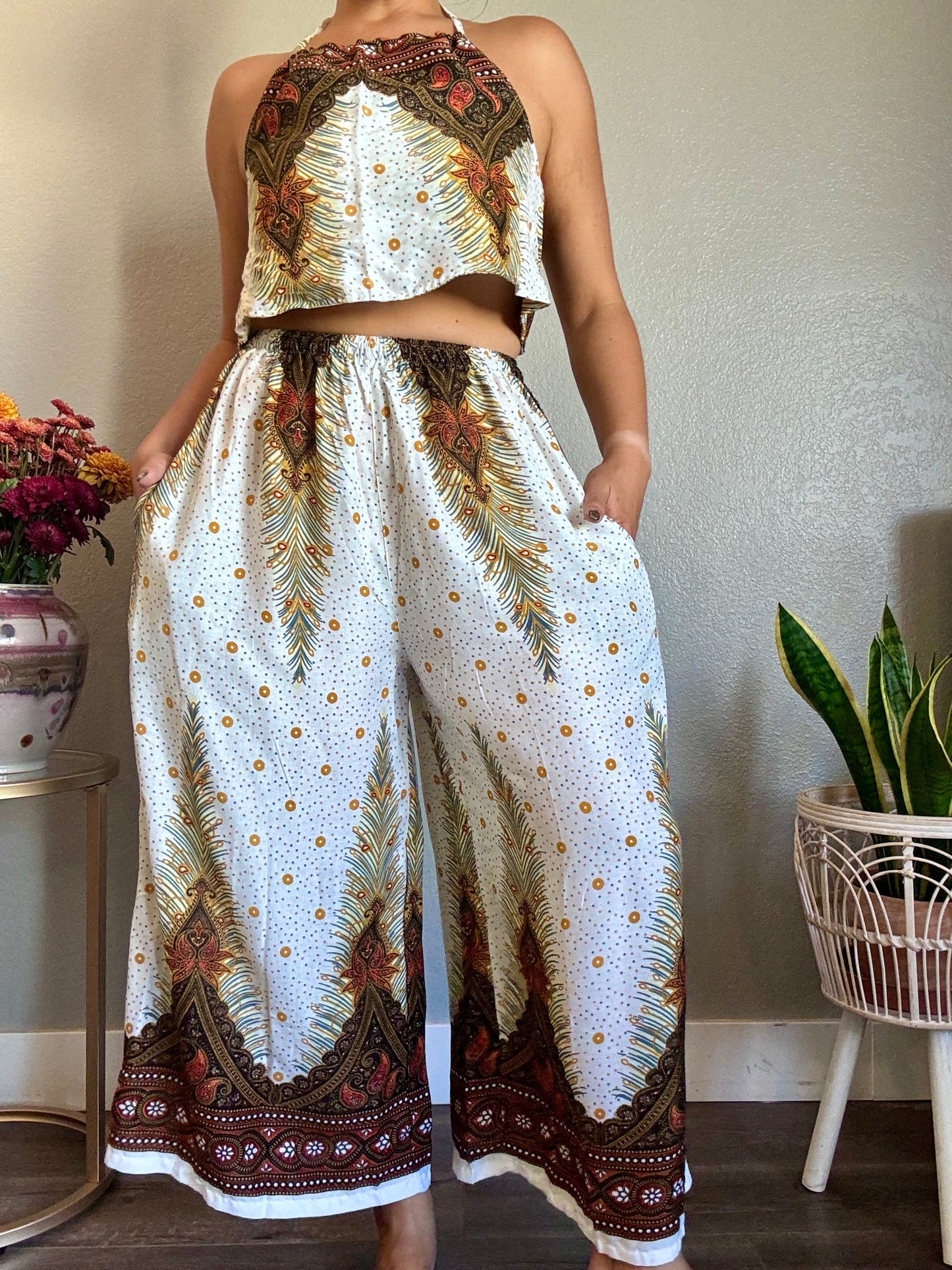 White Freedom Pants with Pockets