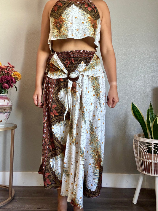 White Freedom Skirt / Dress with Coconut Shell