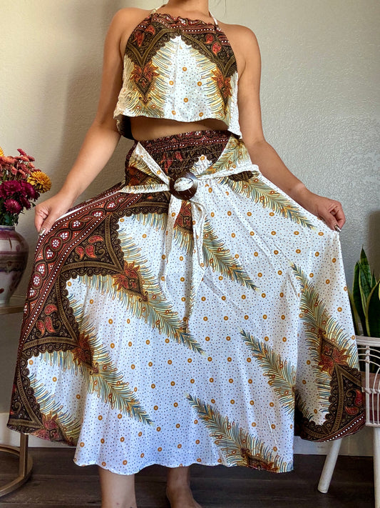 White Freedom Skirt / Dress with Coconut Shell