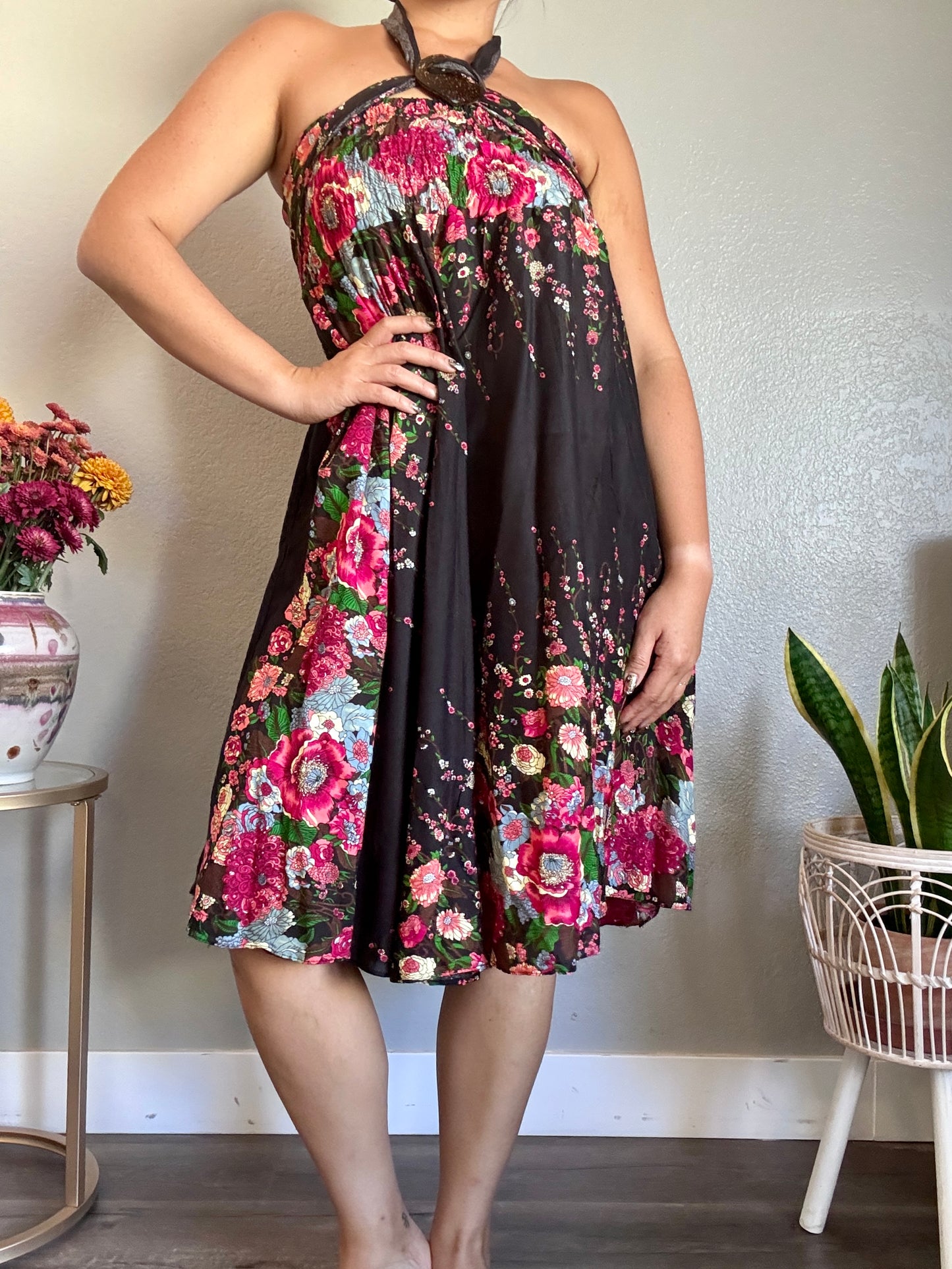Black Merry Skirt / Dress with Coconut Shell