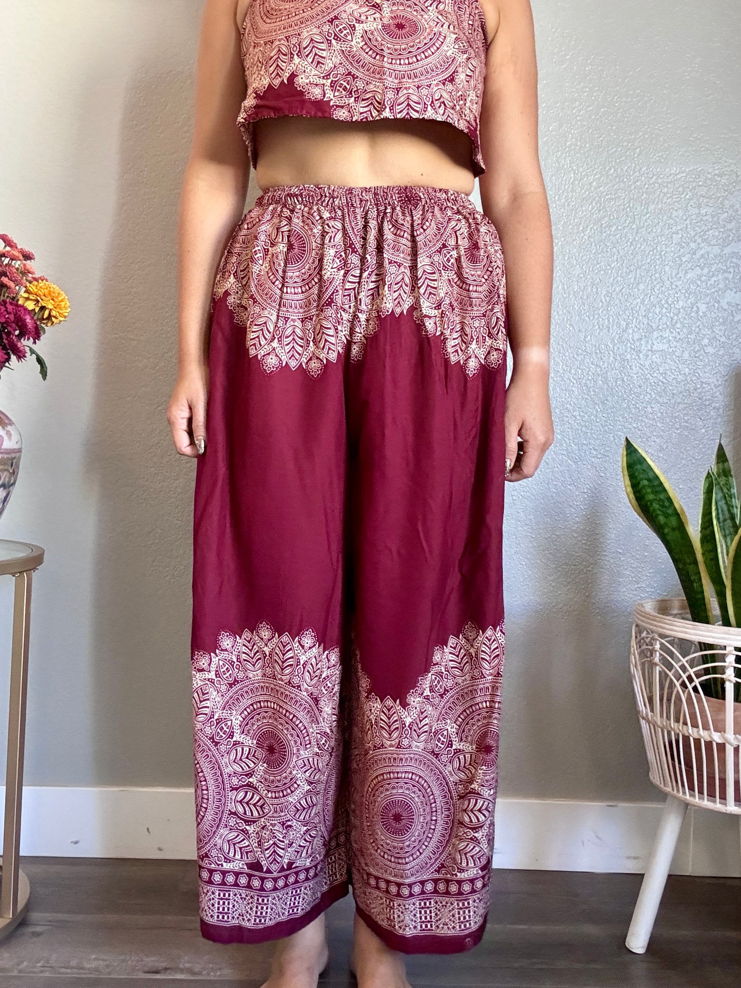Maroon Abundant Pants with Pockets