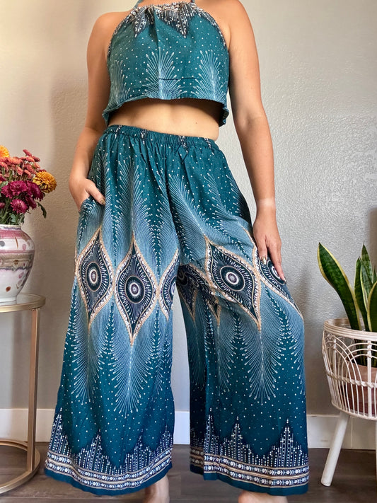 Teal Pleasant Pants with Pockets