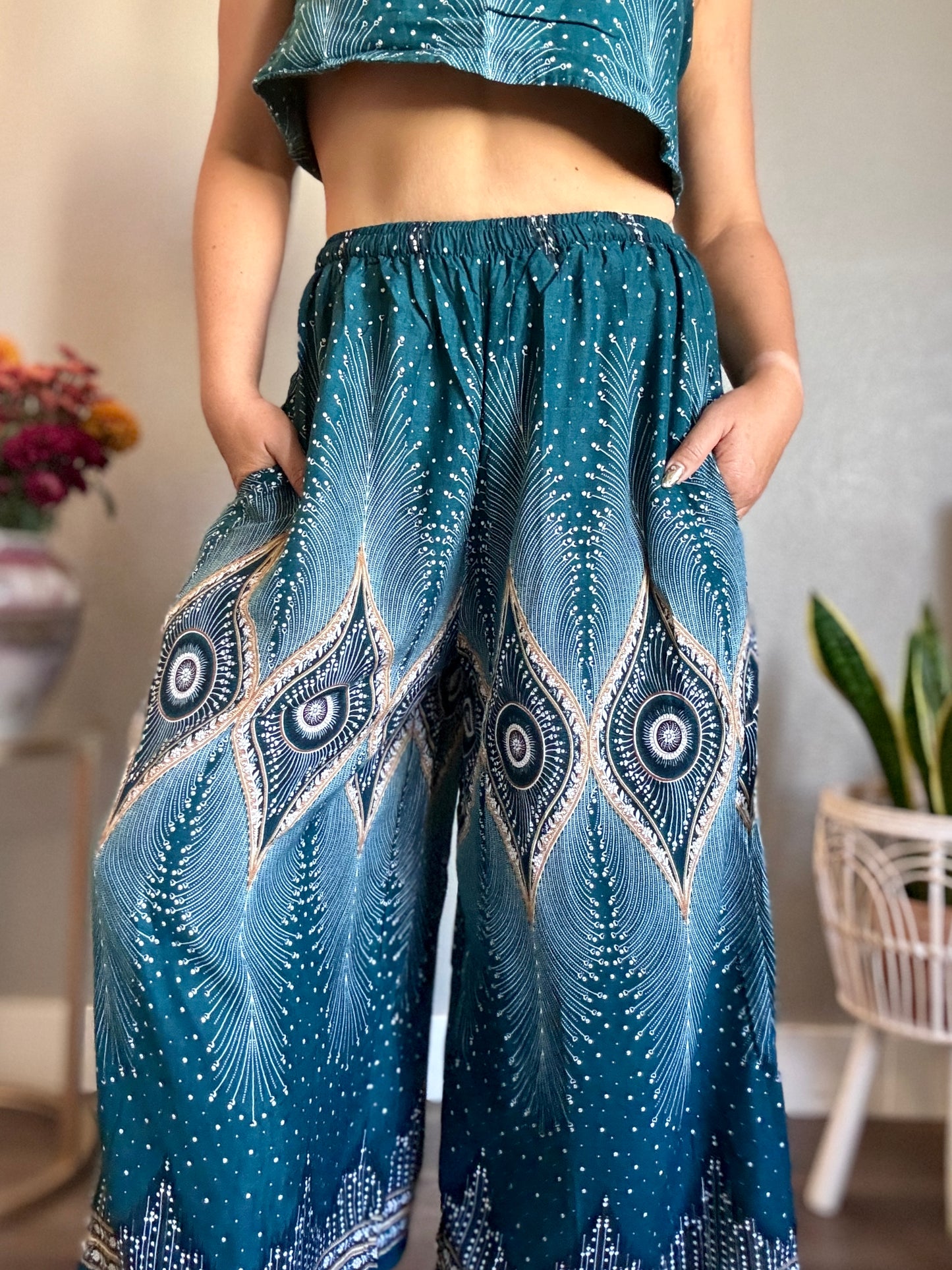 Teal Pleasant Pants with Pockets