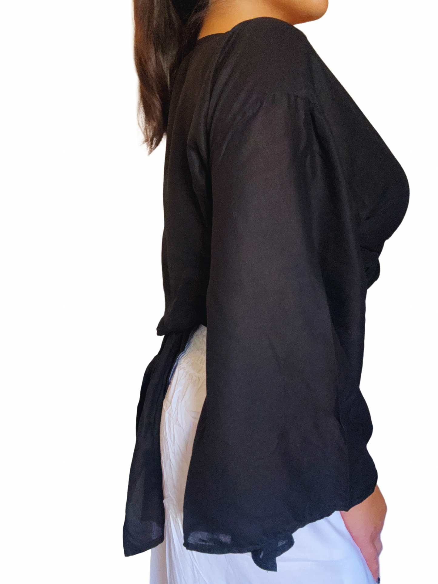 Solid Black Wrap Around Top