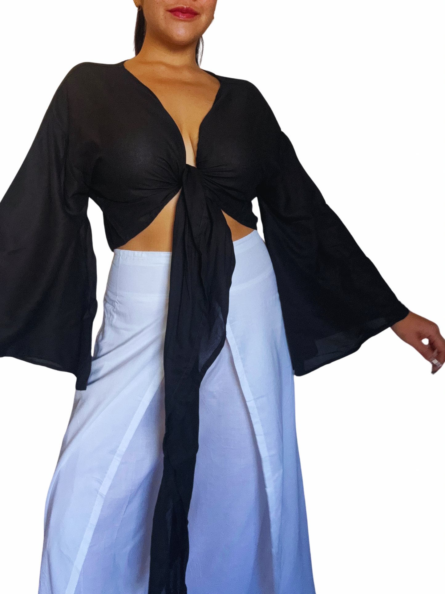 Solid Black Wrap Around Top
