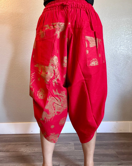 Unisex Cotton Shorts - Red Dragon