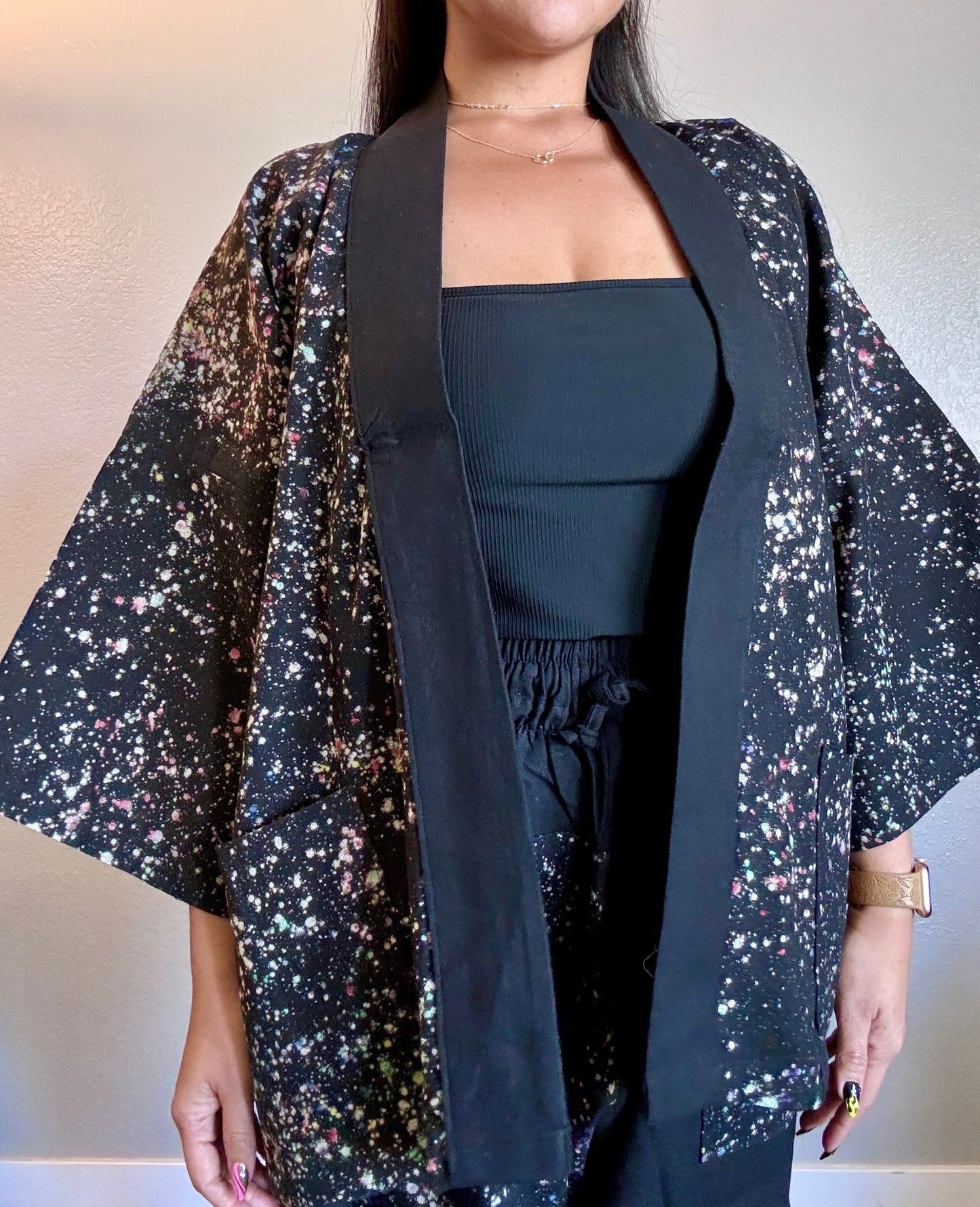 Unisex Cotton Kimono - Rainbow Cosmos