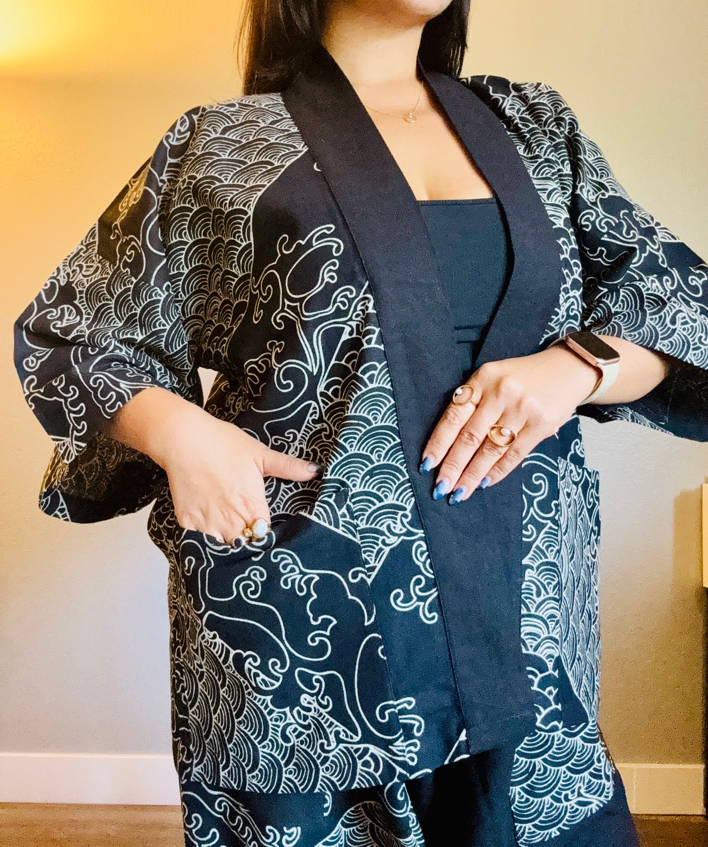 Unisex Cotton Kimono - Black Jap