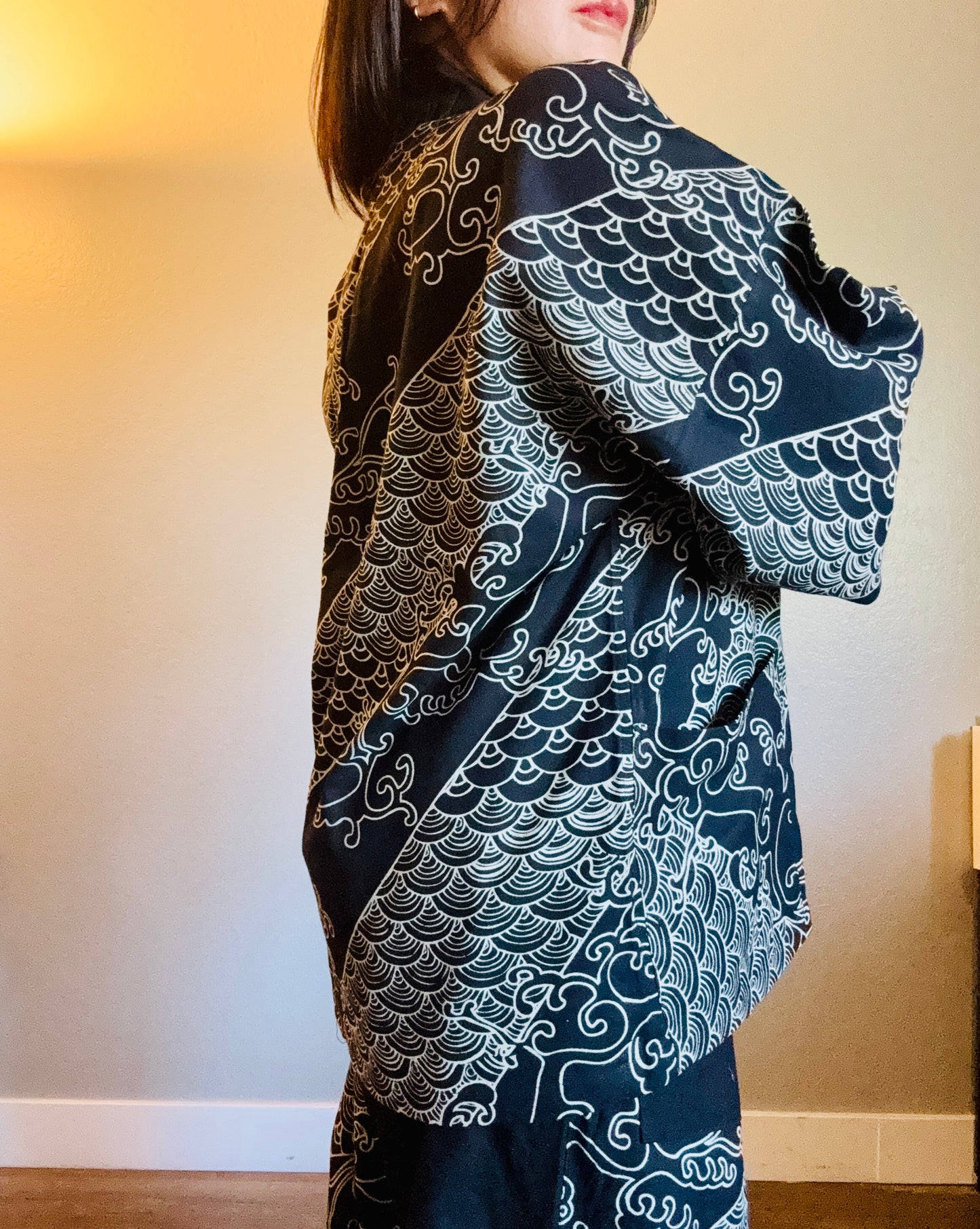 Unisex Cotton Kimono - Black Jap