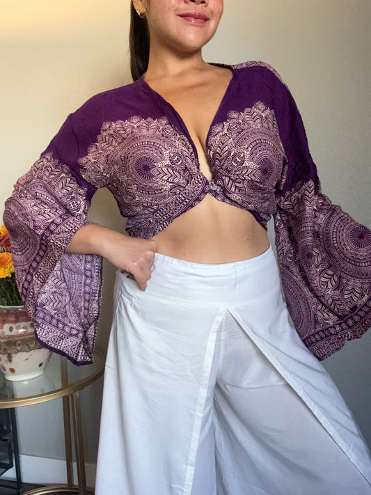 Purple Abundant Wrap Around Top