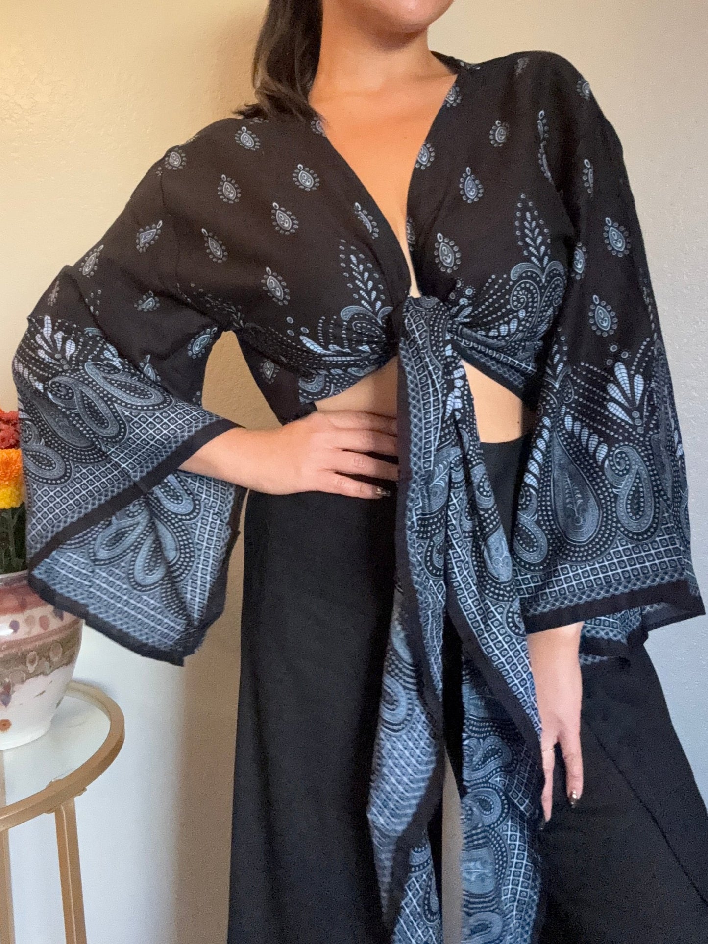 Black Heavenly Wrap Around Top