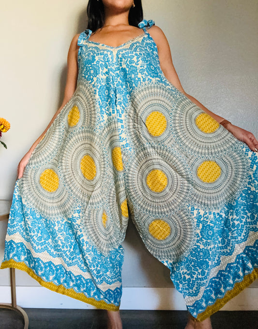 Blue Joy Romper with Pockets