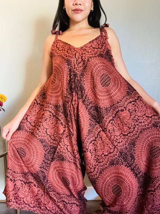 Brown Hearty Romper with Pockets