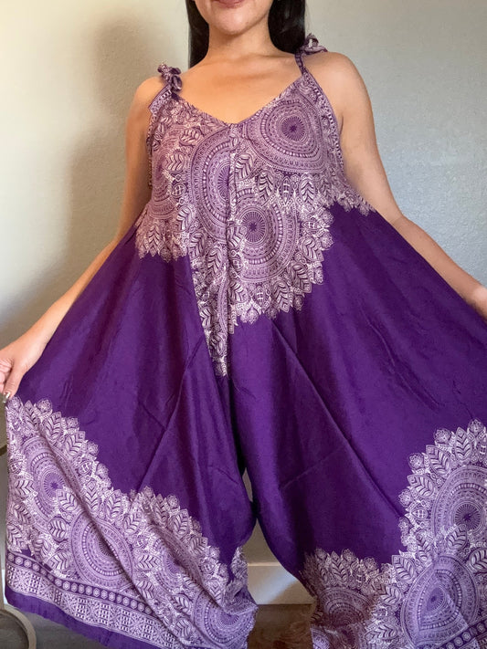 Purple Abundant Romper with Pockets