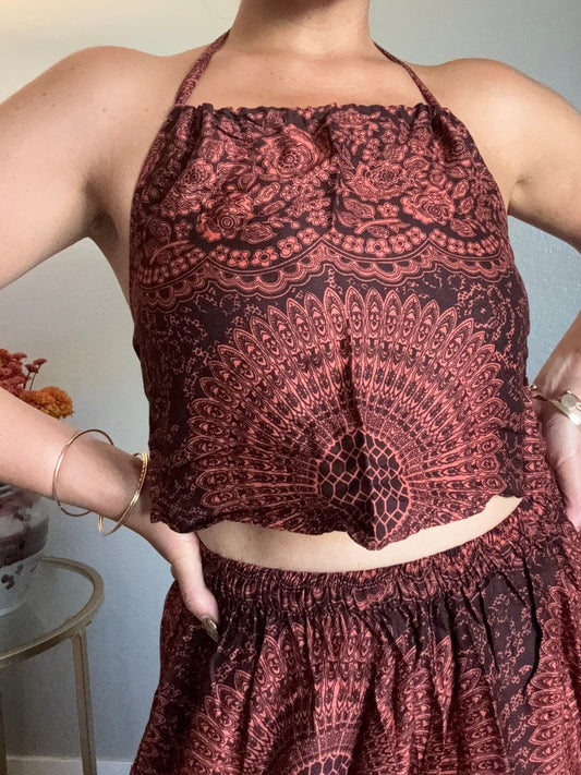 Brown Hearty Halter Top