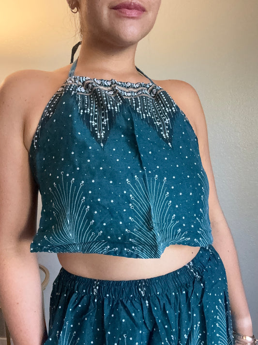 Teal Pleasant Halter Top